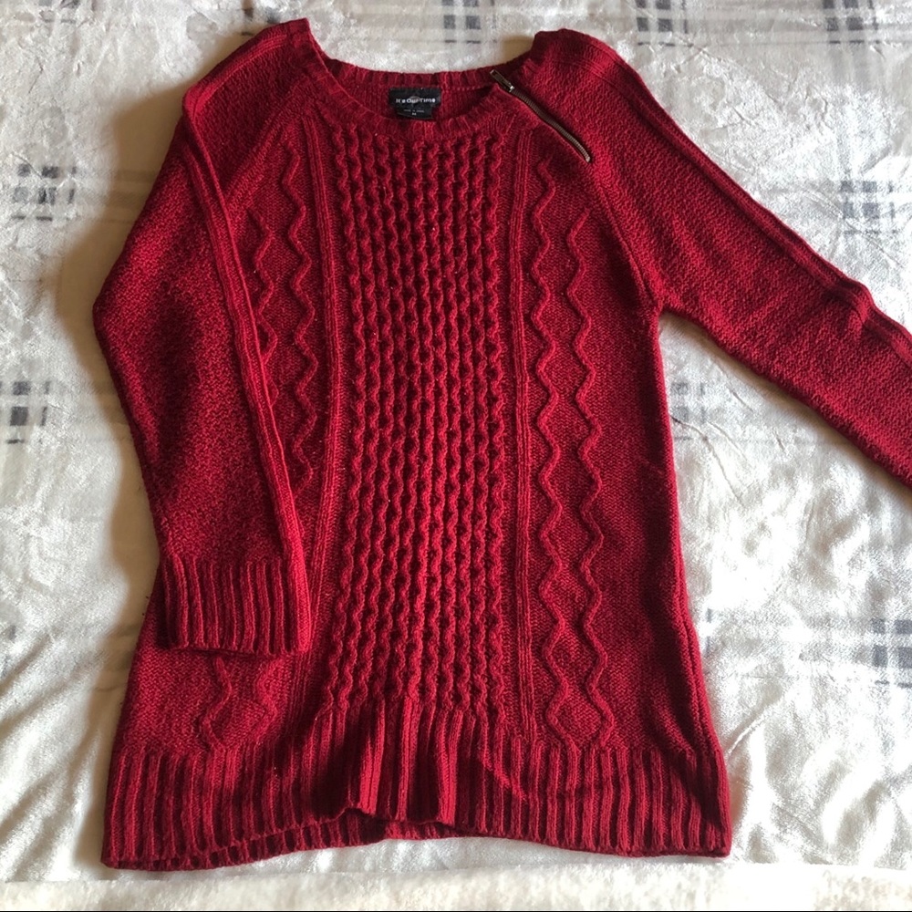 Red knit dress